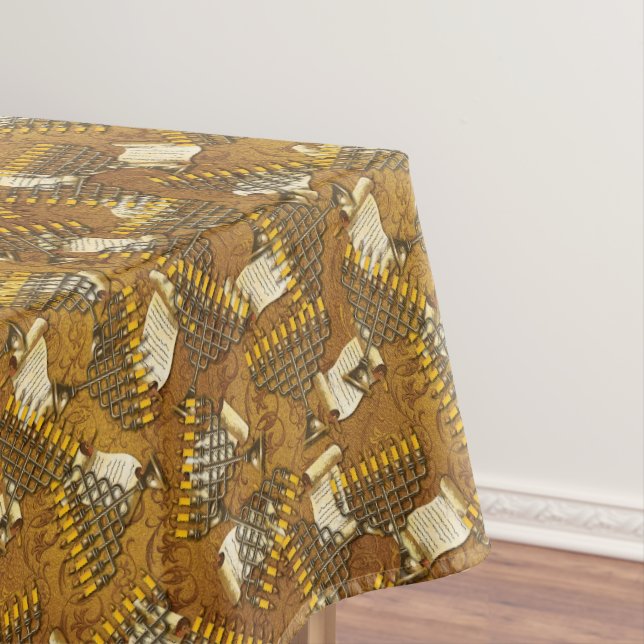 Toalha De Mesa Menorás Douradas  (Posição Original)