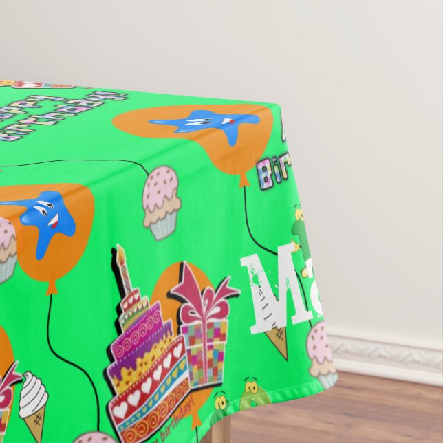 Toalha De Mesa Mesa Cloth, Feliz 10º aniversário, #10 Verde (Posição Original)