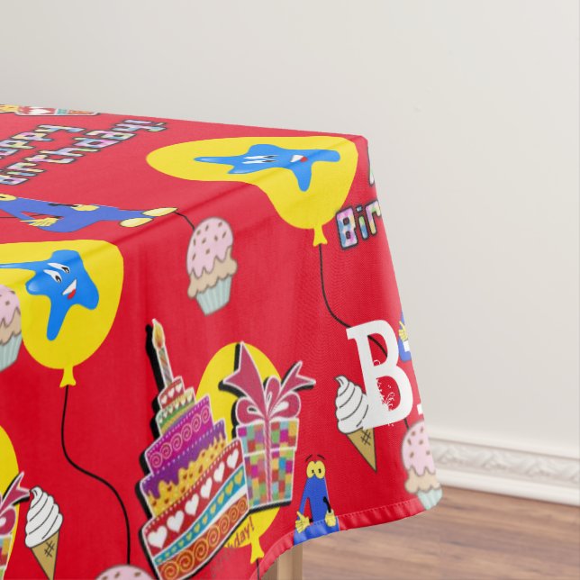 Toalha De Mesa Mesa Cloth, Feliz 4.º aniversário, #4 Vermelho (Posição Original)