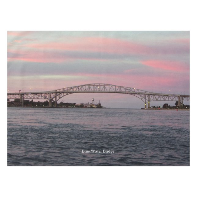 Toalha De Mesa Mesa da ponte de água azul (Frente (Horizontal))