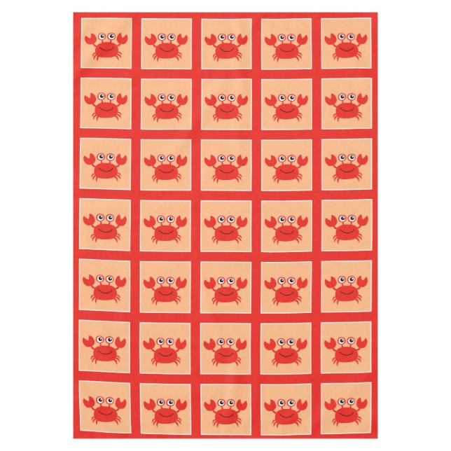 Toalha De Mesa Mesa de caranguejo feliz (Frente)