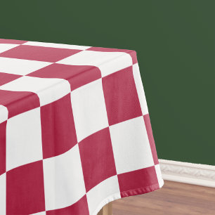 Toalha De Mesa Mesa de Dinheiro do Padrão Checado Magenta Branco