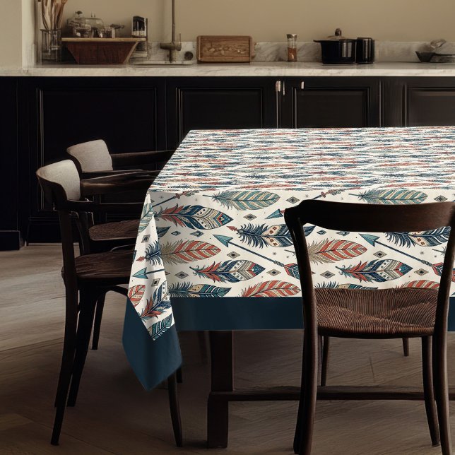 Toalha De Mesa Mesa étnica Cobrir com setas e penas (Ethnic Table Cover with Arrows and Feathers Tablecloth)
