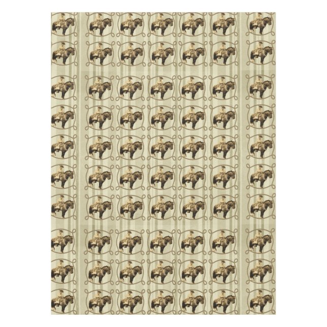 Toalha De Mesa Mesa Ocidental Vintage Vintage Cowboy (Frente)