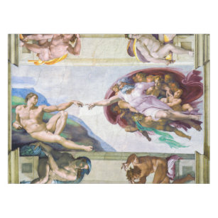 Toalha De Mesa Michelangelo - Criação de Adão, Capela Sistina