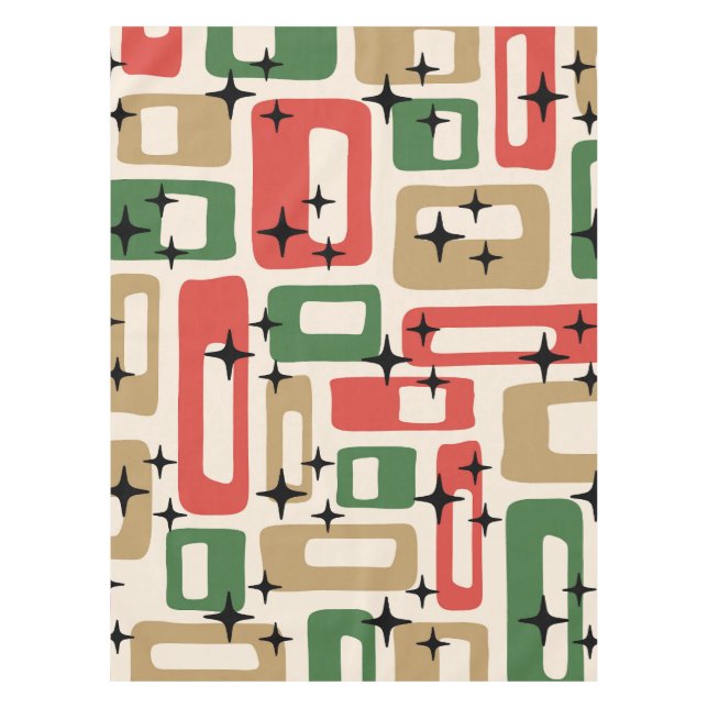 Toalha De Mesa Mid Century Modern Atomic Christmas (Frente)