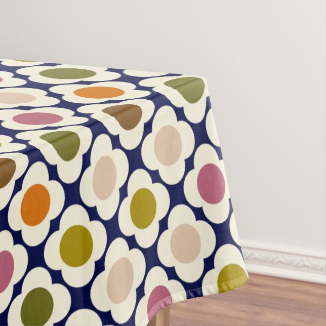 Toalha De Mesa  Mid Century Modern | Retro Pop Flower Mosaic (Posição Original)