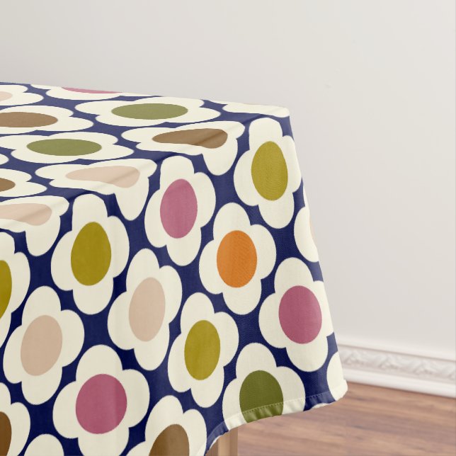 Toalha De Mesa  Mid Century Modern | Retro Pop Flower Mosaic (Posição Original)