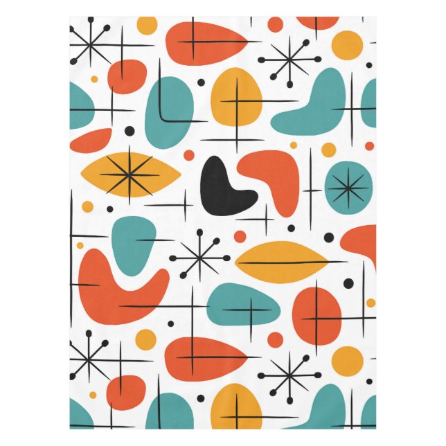 Toalha De Mesa Mid Century Modern Starburst Pattern (Frente)