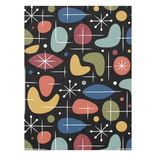 Toalha De Mesa Mid Century Modern Starburst Pattern (Frente)