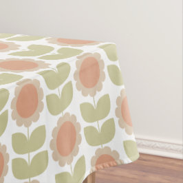 Toalha De Mesa  Mid-Century Pastel Pink Retro Floral Pattern