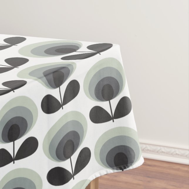 Toalha De Mesa Mid Century Scandinavian Modern Retro Flower Bloom (Posição Original)