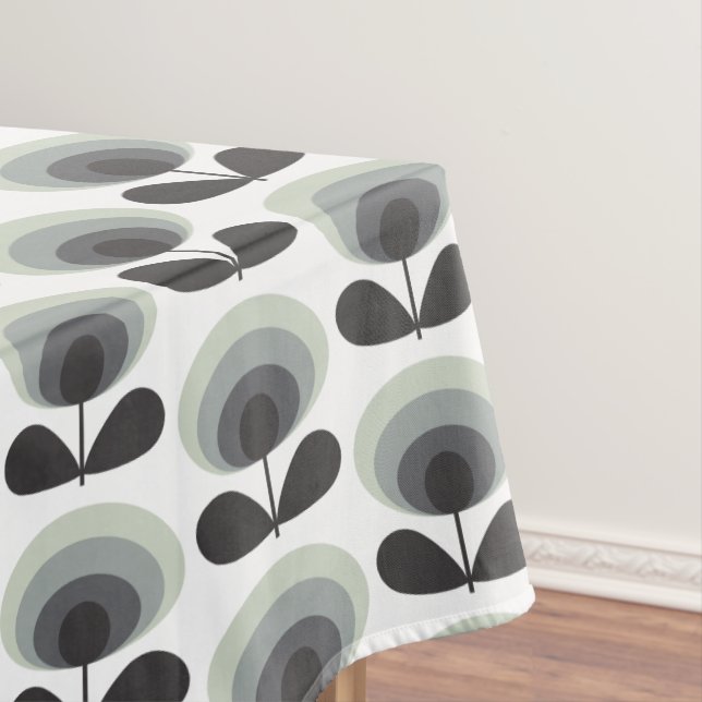 Toalha De Mesa Mid Century Scandinavian Modern Retro Flower Bloom (Posição Original)