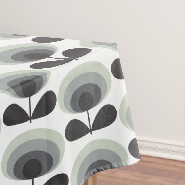 Toalha De Mesa Mid Century Scandinavian Modern Retro Flower Bloom (Posição Original)