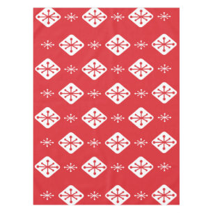 Toalha De Mesa Midcentury Starbursts Diamonds Red