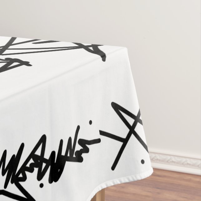 Toalha De Mesa Minimalismo branco e preto abstrato (Posição Original)