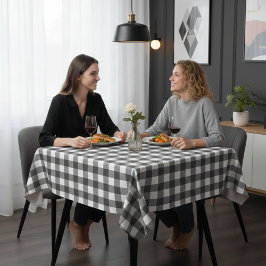 Toalha de Mesa Minimalista Simples Branca e Cinza
