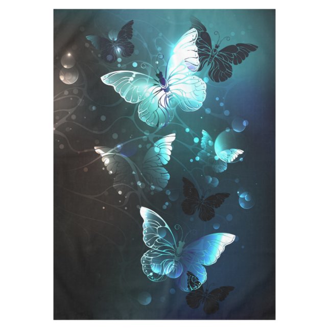 Toalha De Mesa Mint Night Butterflies (Frente)