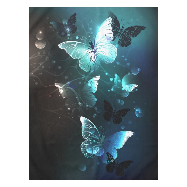 Toalha De Mesa Mint Night Butterflies (Frente)