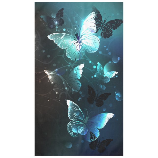 Toalha De Mesa Mint Night Butterflies (Frente)