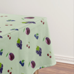Toalha De Mesa Mirtilos Roxos Reais, Uvas em Verde Louro