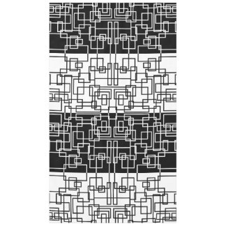 Toalha De Mesa Mistura de BW Quadrados Geométricos Modernos
