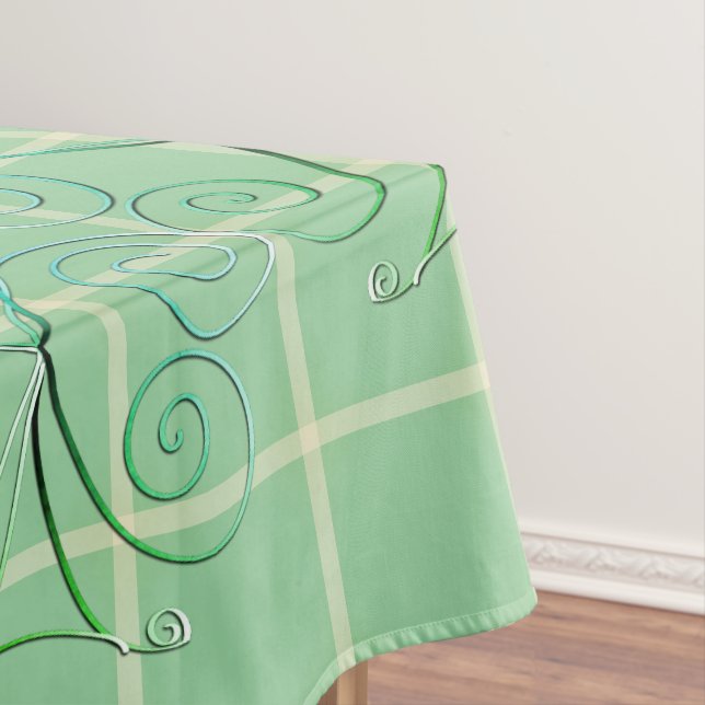 Toalha De Mesa Misty Curly Shamrock SquaresTablecloth (Posição Original)