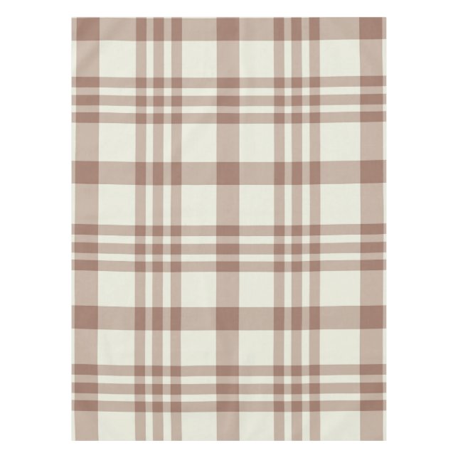 Toalha De Mesa Mocha Mousse Brown Xadrez Tartan Pattern (Frente)
