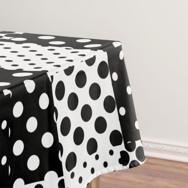 Toalha De Mesa Moda Preto e Branco Pontos Estilo Design  (Criador carregado)