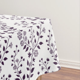 Toalha De Mesa Modern Boho Floral Pattern Plum White