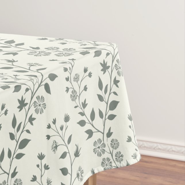 Toalha De Mesa Modern Boho Floral Pattern Sage Cream (Posição Original)