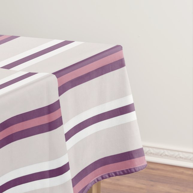 Toalha De Mesa Modern Mauve and Plum Stripe (Posição Original)