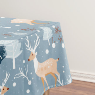 Toalha De Mesa Modern Reindeer Snowflake Pastel Cachinho Elegante