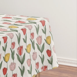 Toalha De Mesa Modern Tulip Floral Pattern Soft Botanical Spring