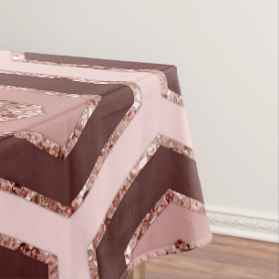 Toalha De Mesa Moderna Rosa Rosa Rosa Rosa Dourada Hexágono Geomé