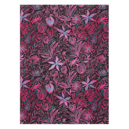 Toalha De Mesa Moderno | Impressão FLORAL | Rosa no Preto