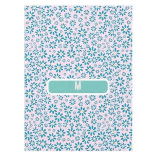 Toalha De Mesa Moderno Personalizado Flor de Daisy Inicial