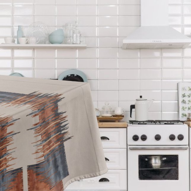 Toalha De Mesa Moderno Taupe Denim e Feira (Criador carregado)