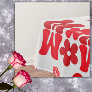 Toalha De Mesa MOM/WOW: Uma Carta de Amor em Vermelho na cinza
