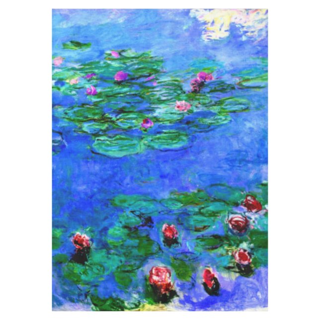 Toalha De Mesa Monet - Lírios de Água (vermelho) (Frente)