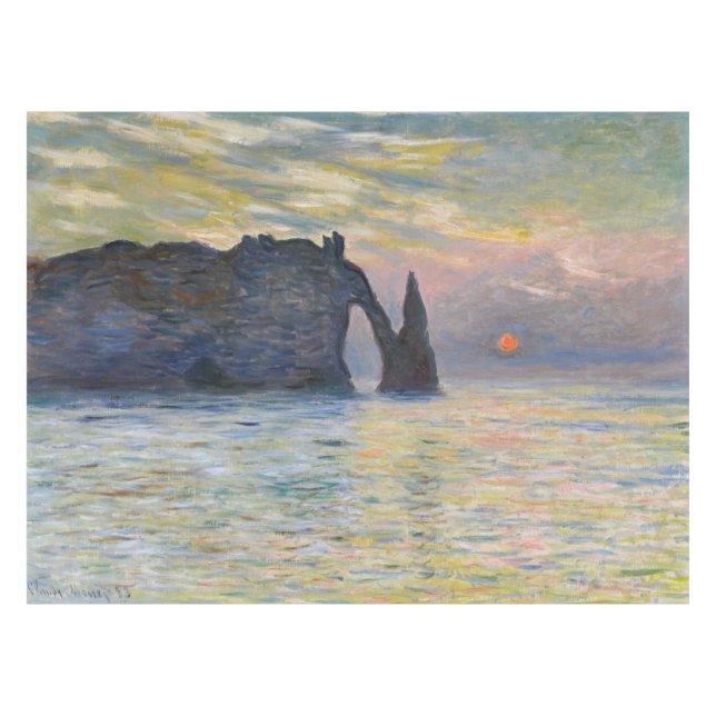 Toalha De Mesa Monet - Manneport, Cliff em Etretat, Sunset (Frente (Horizontal))