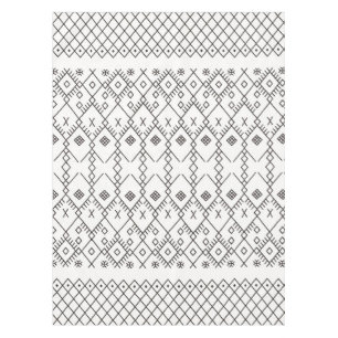 Toalha De Mesa Monocromo Kilim: Textura Tribal de Marrocos