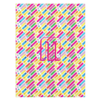 Toalha De Mesa Monogram Rainbow Diagonal Lines Pattern Pop Art