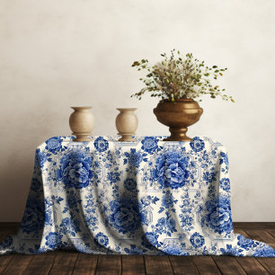 Toalha De Mesa Monograma branco branco-chic da chinoiserie toile