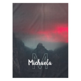 Toalha De Mesa Monograma de nuvens, neblina e montanhas