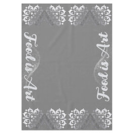 Toalha De Mesa Monograma de prata e Cinza |