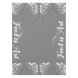 Toalha De Mesa Monograma de prata e Cinza |