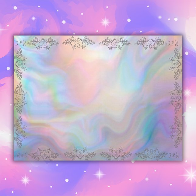 Toalha De Mesa Monograma Elegante Madre de Pérola SM. Casamento (Criador carregado)