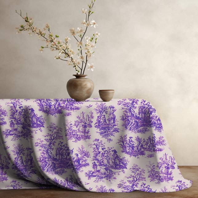 Toalha De Mesa Monograma elegante, toile de jouy, roxo (Criador carregado)