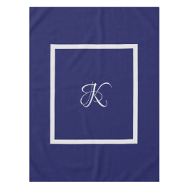 Toalha De Mesa Monograma inicial da cinza azul Elegante